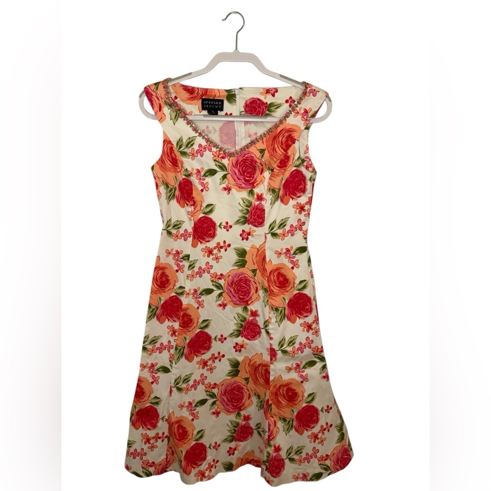 VTG Spenser Jeremy Floral Sleeveless Dress - Pink and Orange